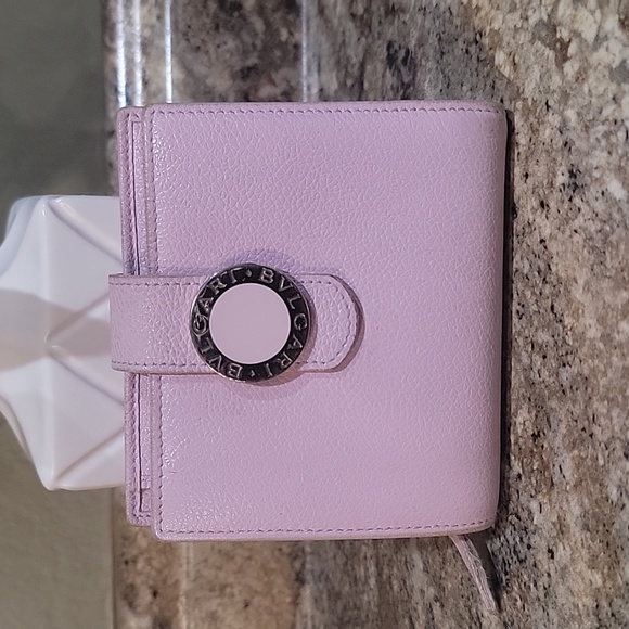 BVLGARI Handbags - Bvlgari Wallet Purse Bifold Pink leather Authentic